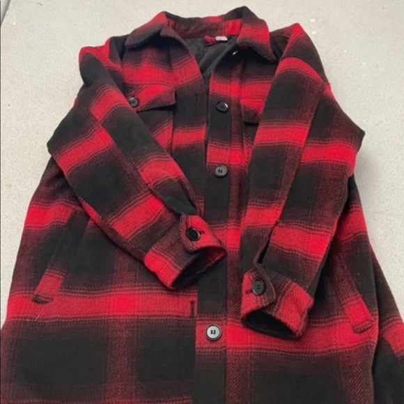 Oversized quilted flannel jacket - Picture 2 of 5